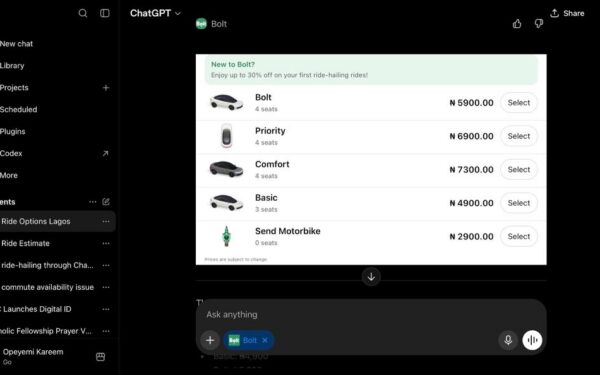 Bolt révolutionne l&rsquo;accès aux services de mobilité en Afrique via l&rsquo;intégration ChatGPT
