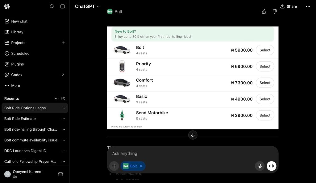 Bolt révolutionne l&rsquo;accès aux services de mobilité en Afrique via l&rsquo;intégration ChatGPT