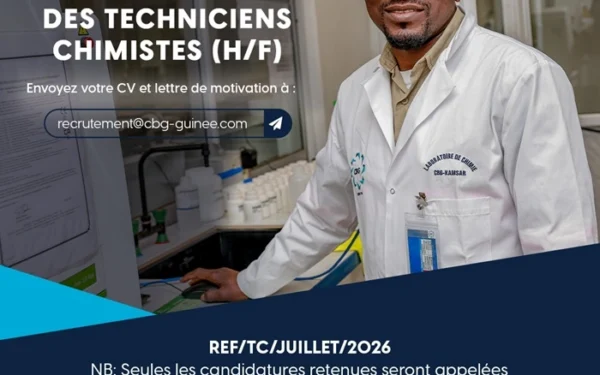CBG recrute des techniciens chimistes à Kamar : une opportunité pour les talents scientifiques guinéens