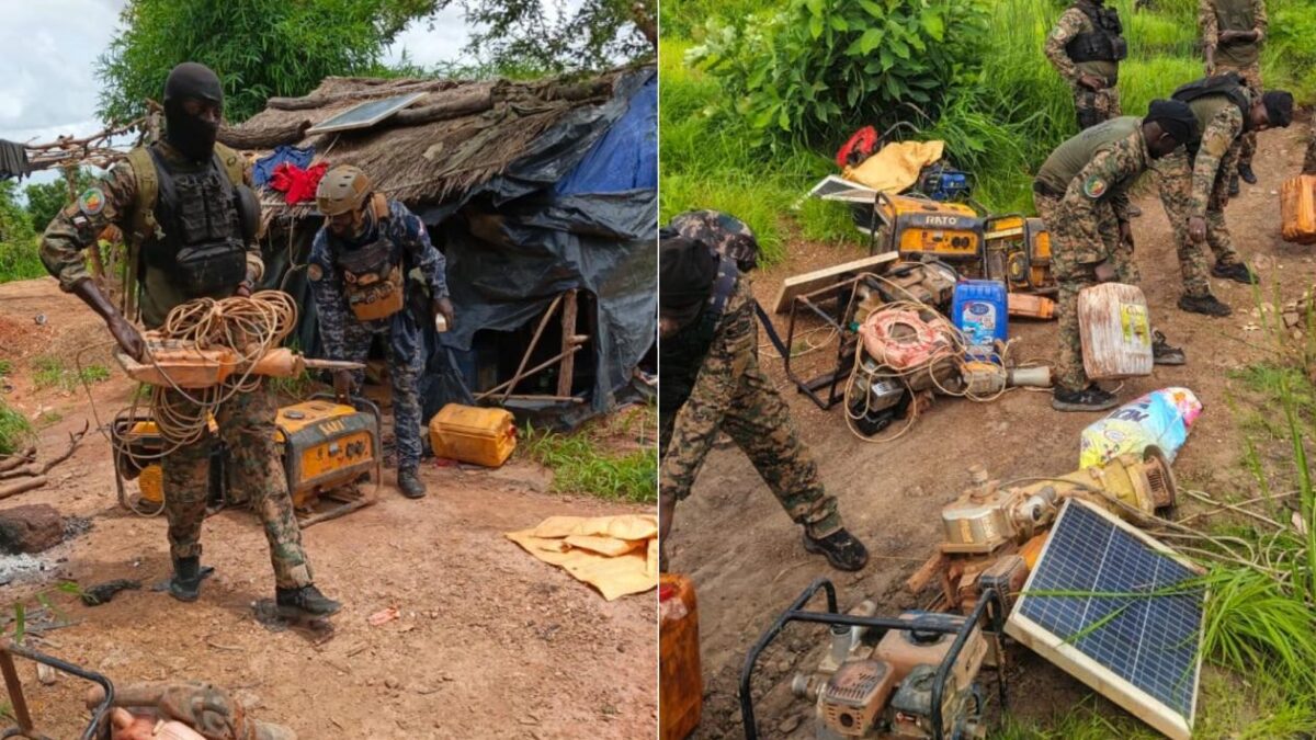 Guinée : le GARSI 2 démantèle un site d&rsquo;orpaillage clandestin à Sansamba