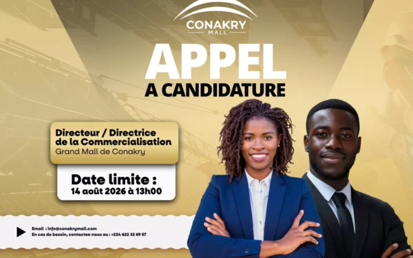 Kakandé Immo recrute un (e) Directeur/Directrice de la Commercialisation pour le Grand Mall de Conakry